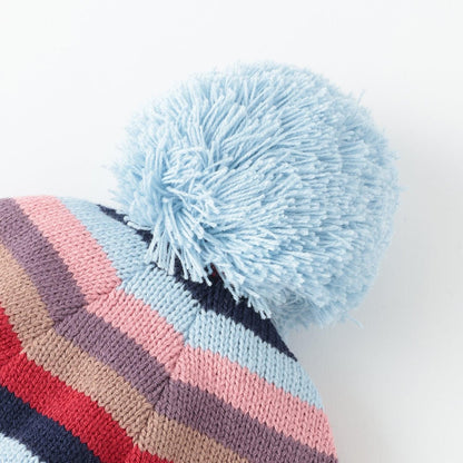 多色條紋針織帽