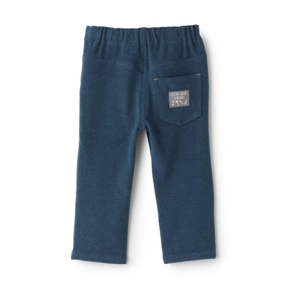 褲腳內側交通工具印花長款直筒褲