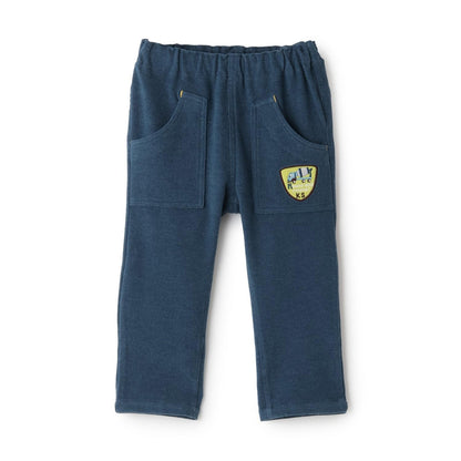 褲腳內側交通工具印花長款直筒褲