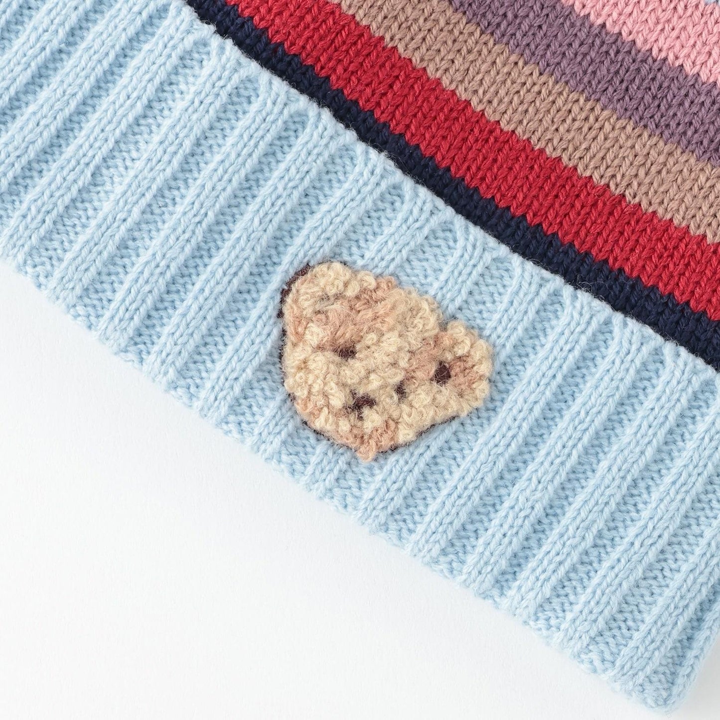 多色條紋針織帽