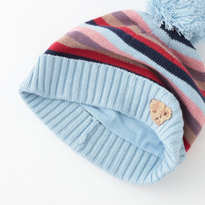 多色條紋針織帽
