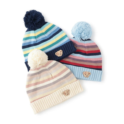 多色條紋針織帽