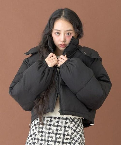 拼色加厚棉服【韓國時尚】