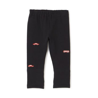 車線刺繡彈力加絨衛褲