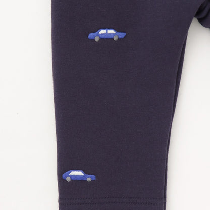 車線刺繡彈力加絨衛褲