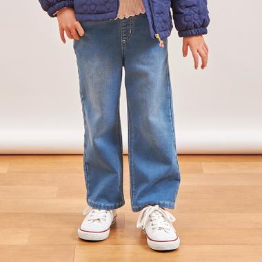 彈力牛仔加絨長褲