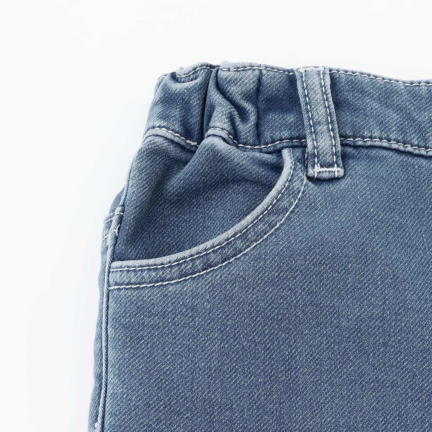 彈力牛仔加絨長褲