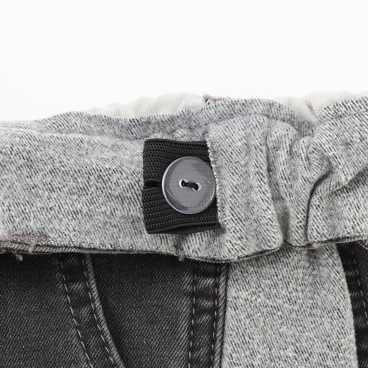 【trois lapins】蝴蝶結刺繡拼色牛仔褲