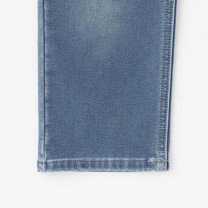 彈力牛仔加絨長褲