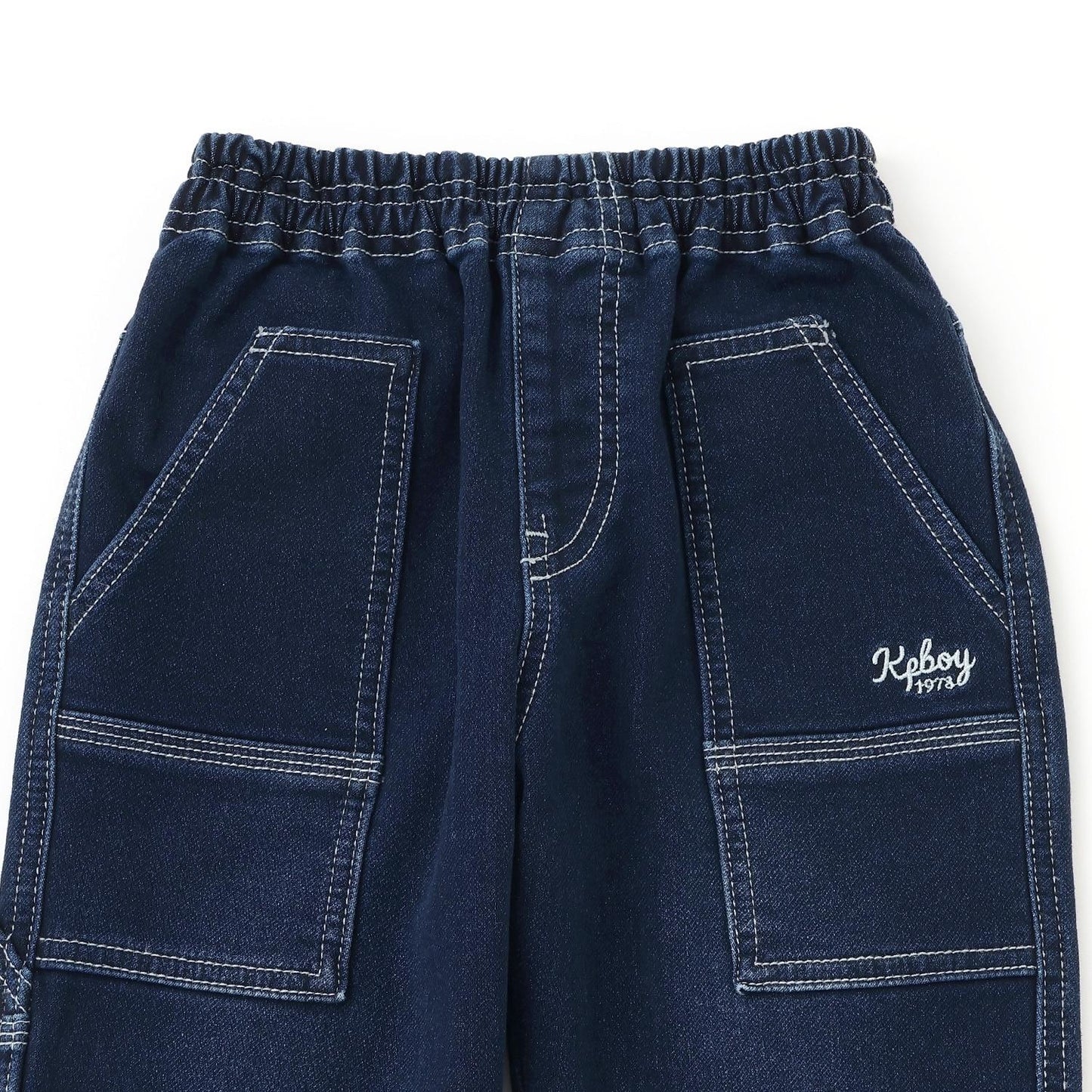 彈力牛仔工裝褲