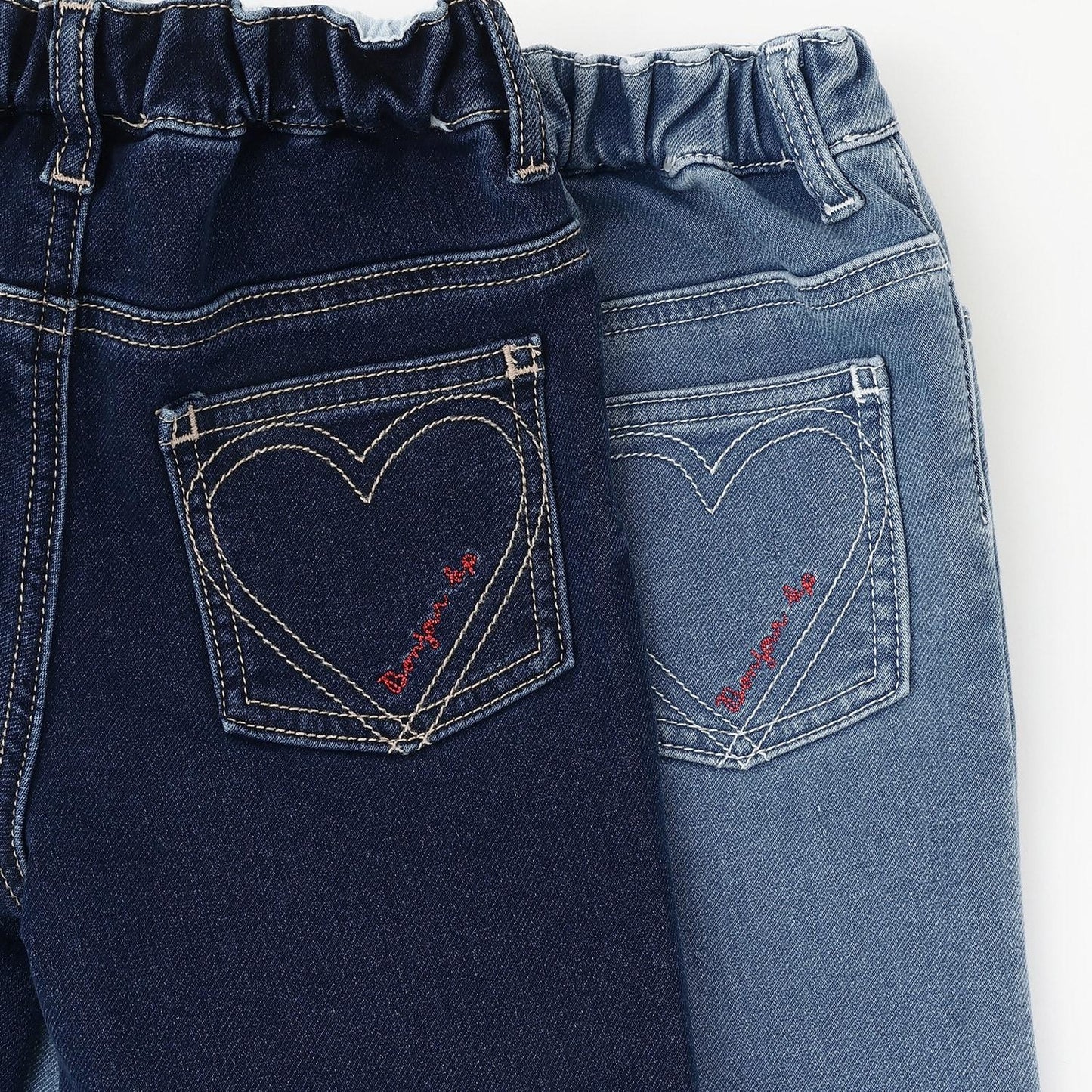 彈力牛仔加絨長褲