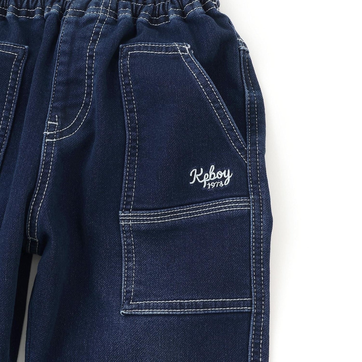 彈力牛仔工裝褲