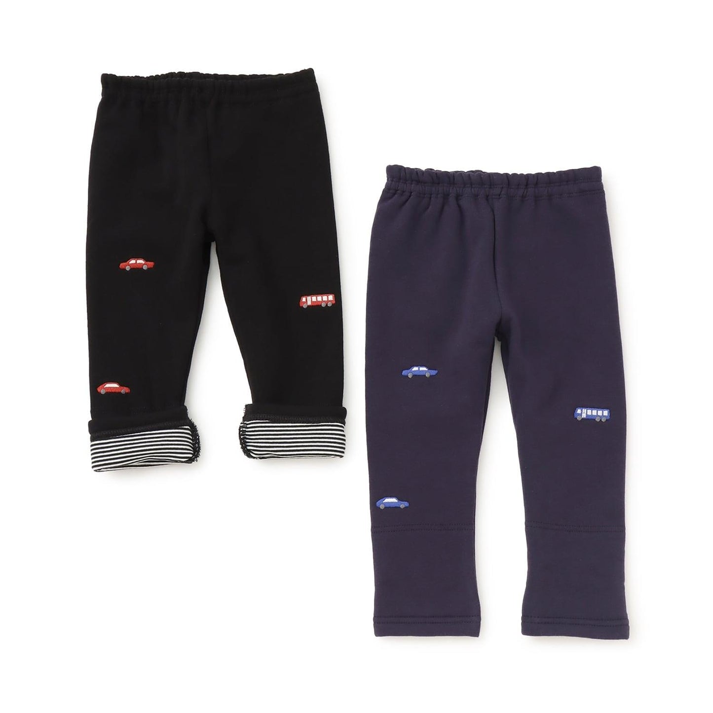 車線刺繡彈力加絨衛褲