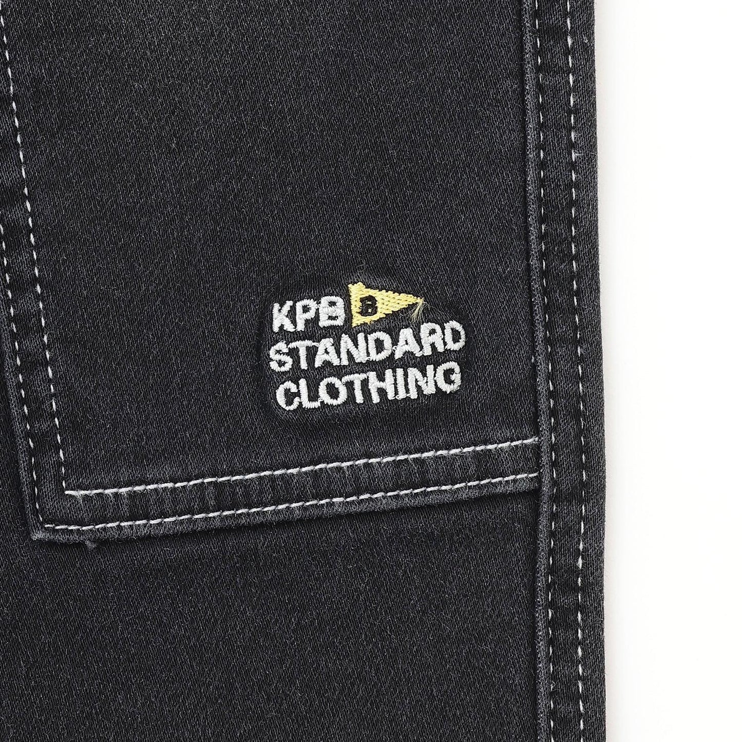 彈力牛仔雙膝工裝褲