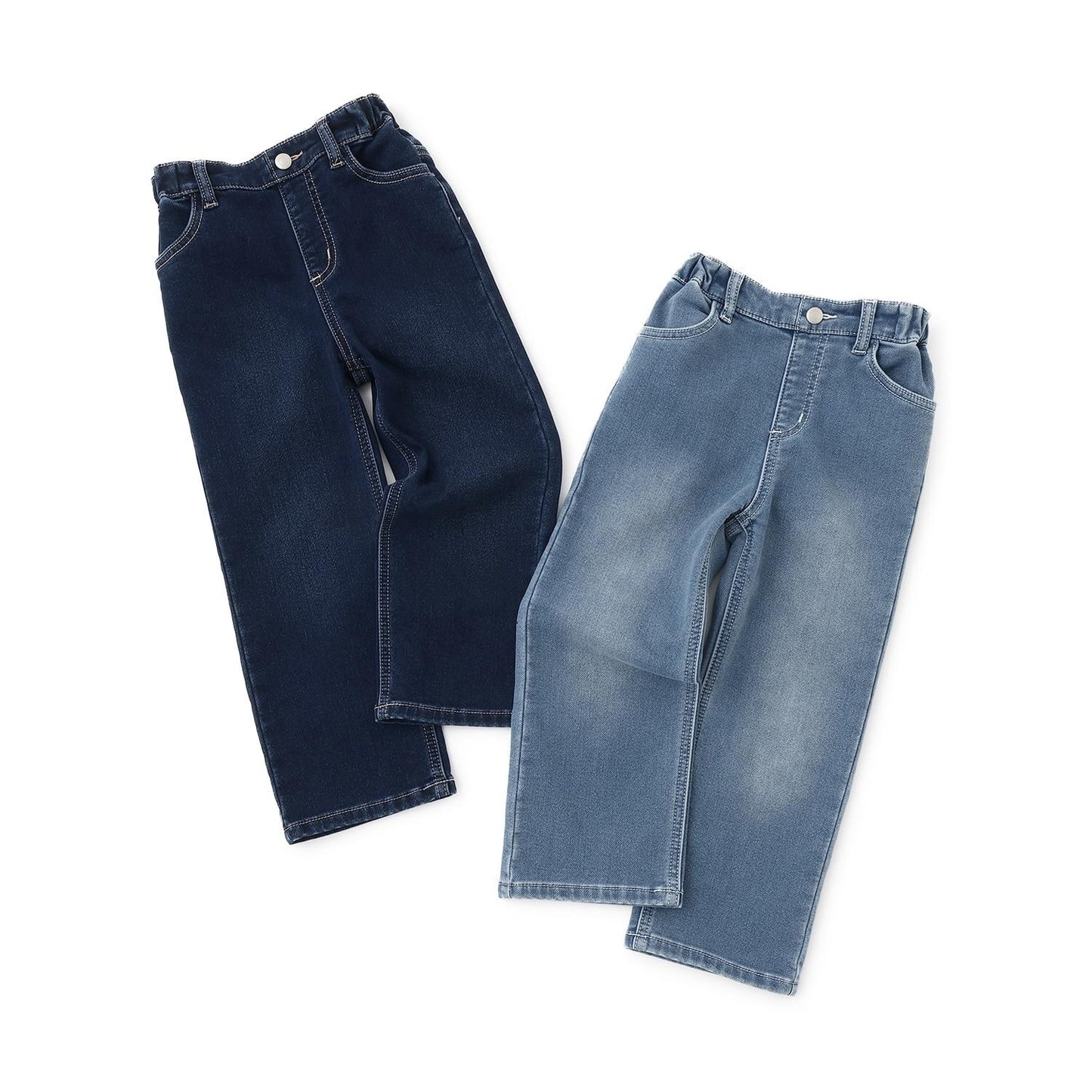 彈力牛仔加絨長褲