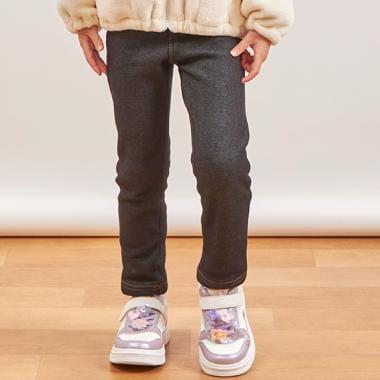 牛仔針織內加絨長褲