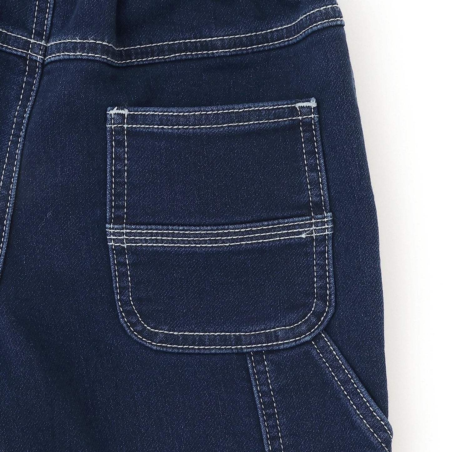 彈力牛仔工裝褲