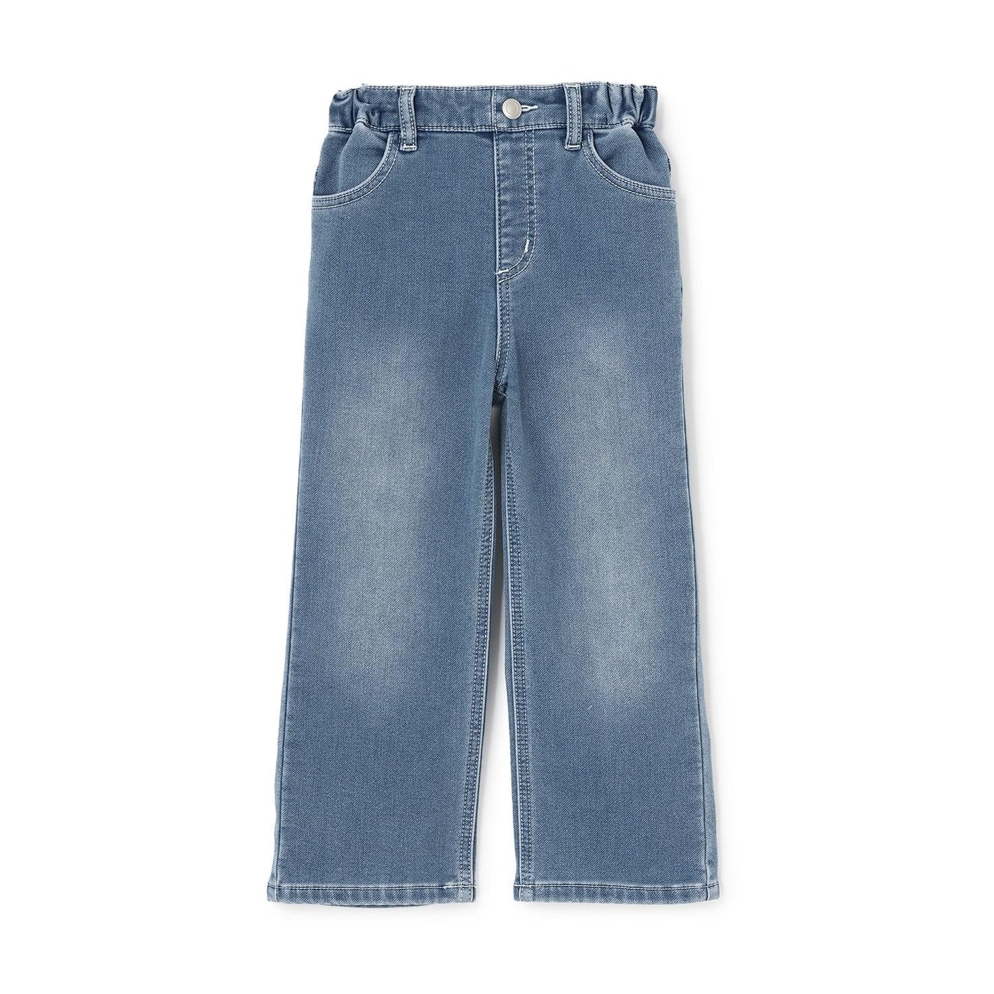 彈力牛仔加絨長褲