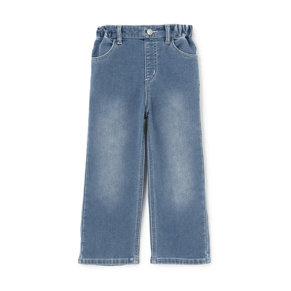 彈力牛仔加絨長褲