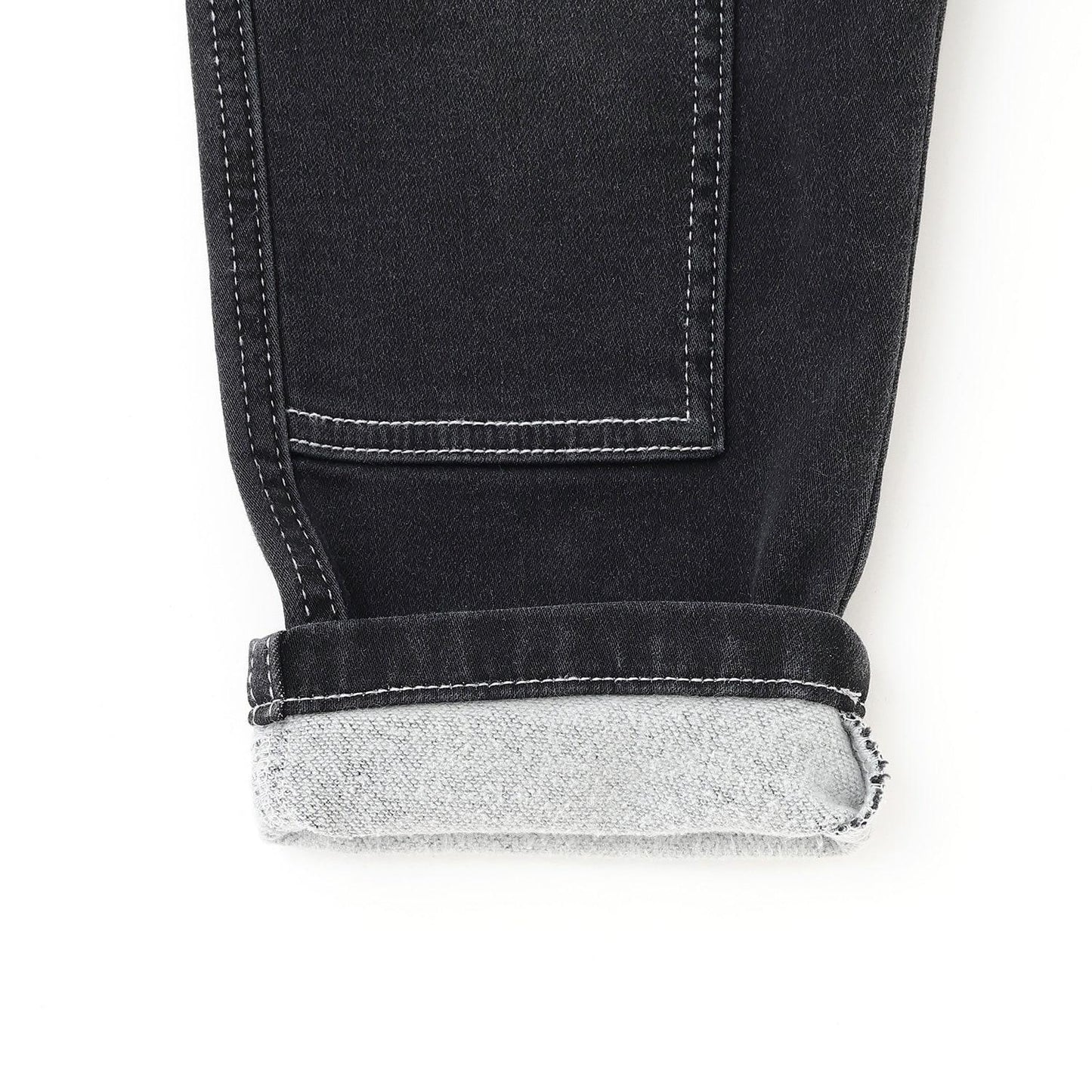 彈力牛仔雙膝工裝褲