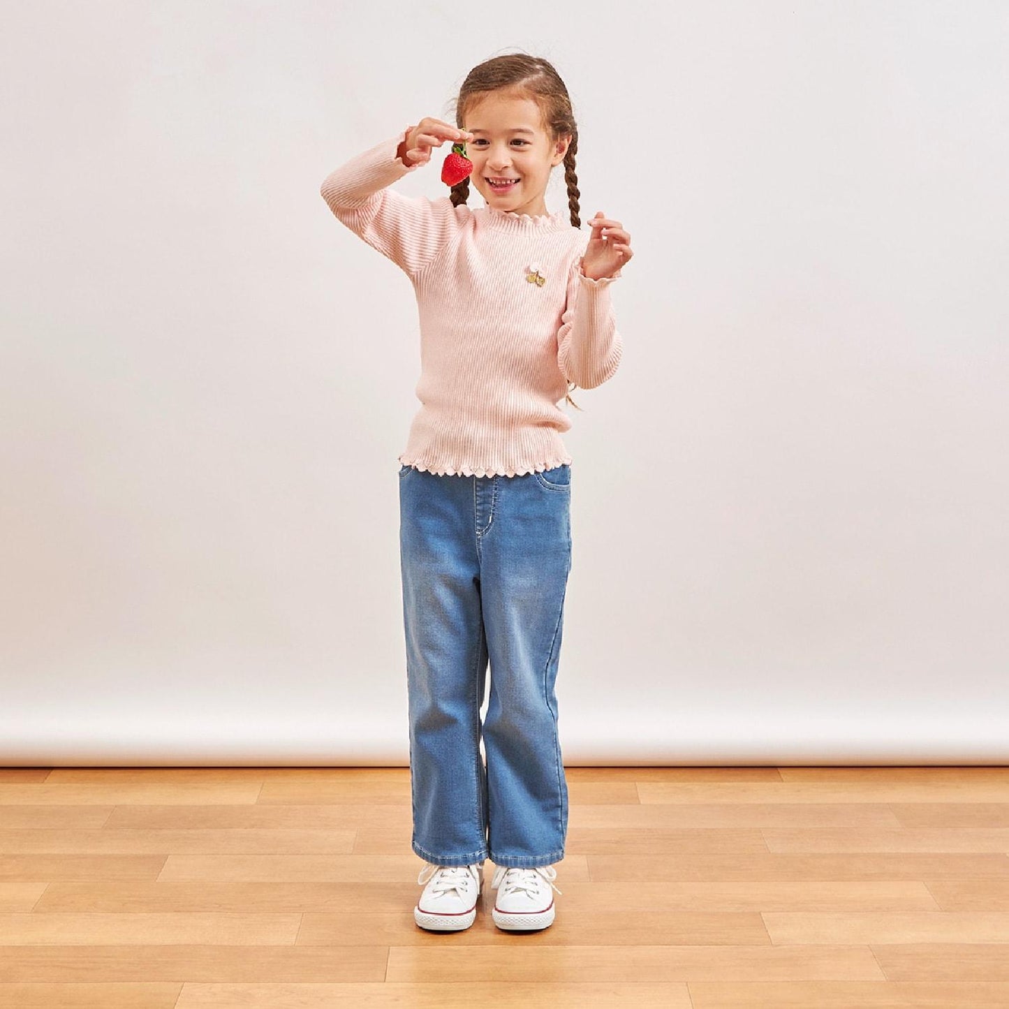 彈力牛仔加絨長褲