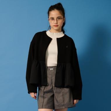 【AMI】厚棉氣球袖拉鍊開衫