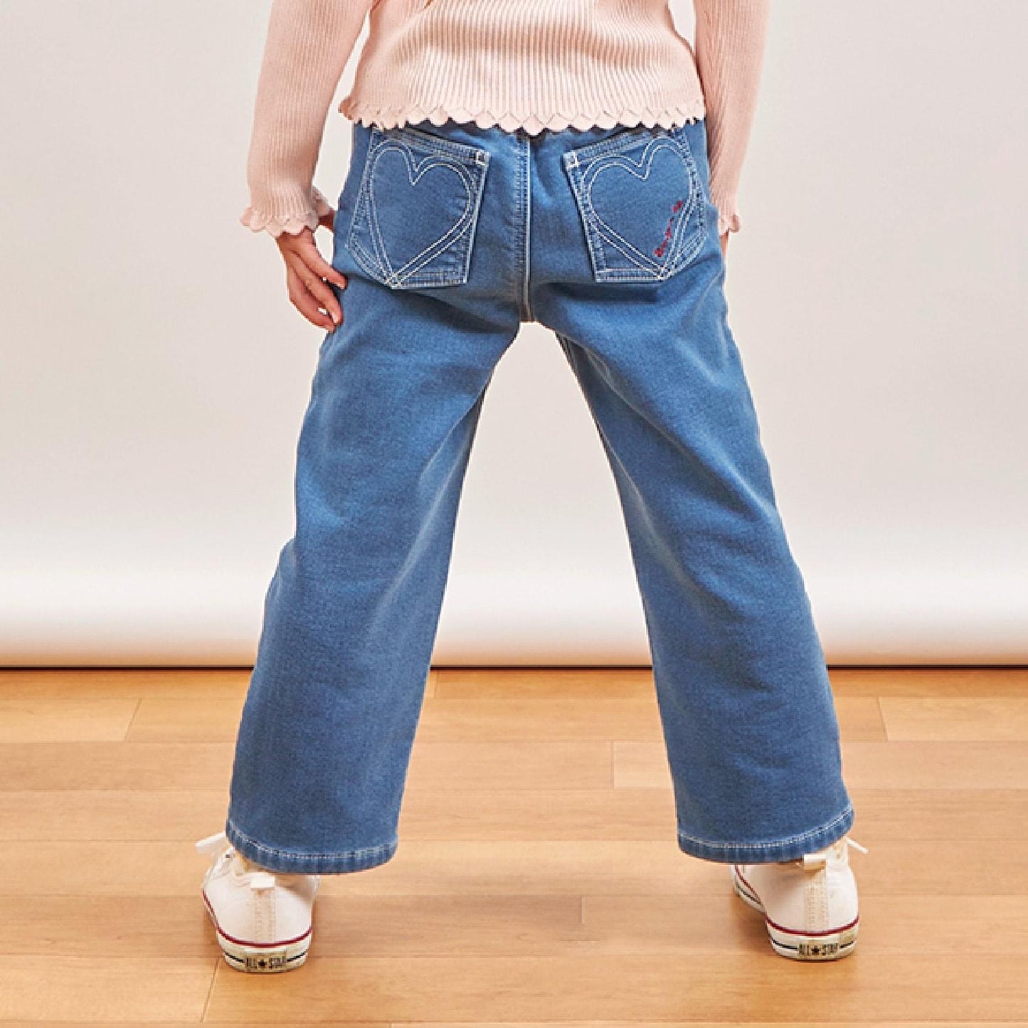 彈力牛仔加絨長褲