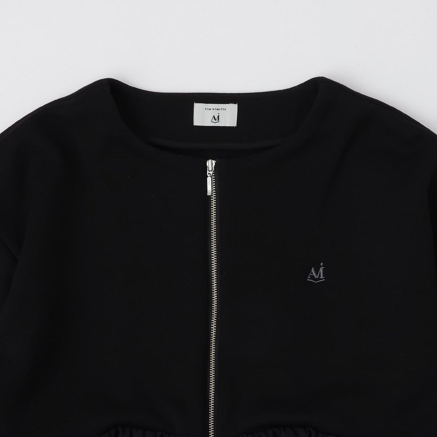 【AMI】厚棉氣球袖拉鍊開衫