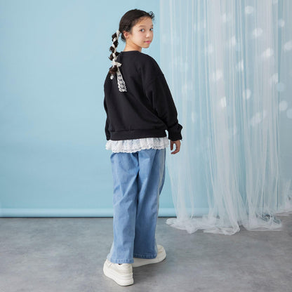 trois lapins 下襬蕾絲衛衣