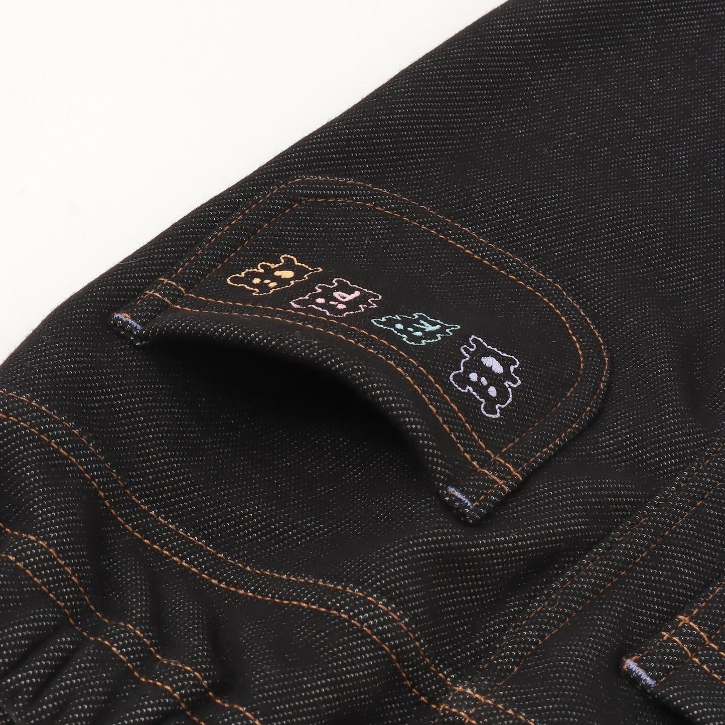 牛仔針織內加絨長褲