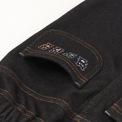 牛仔針織內加絨長褲