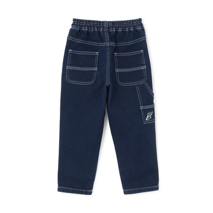 彈力牛仔工裝褲