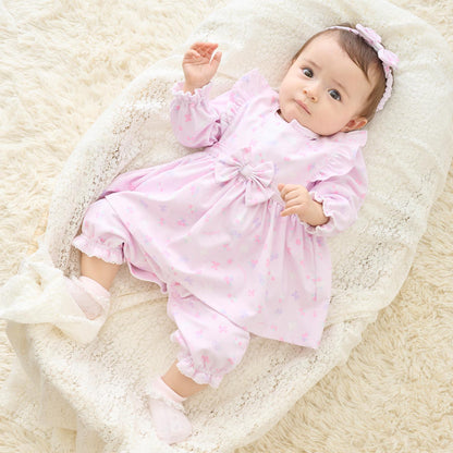 【BOX付】花朵蝴蝶結圖案圍裙&髮帶套裝