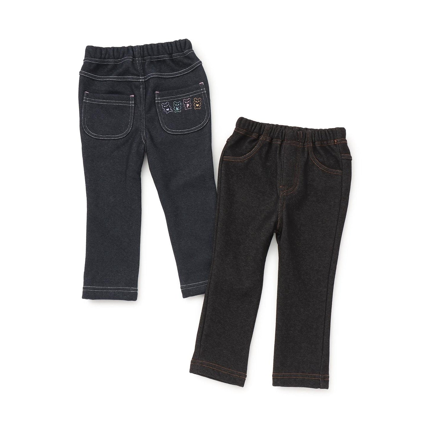 牛仔針織內加絨長褲