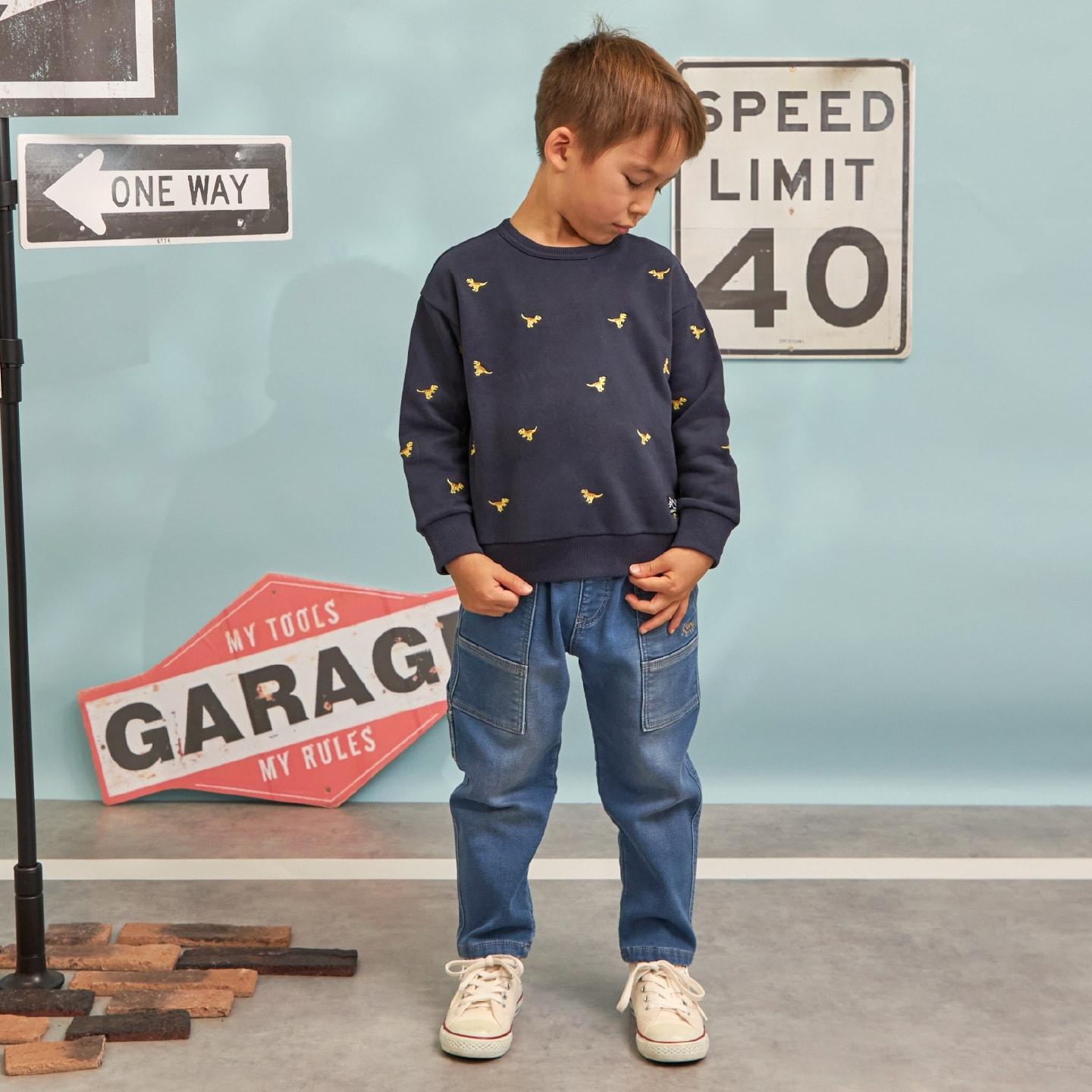 恐龍圖案刺繡衛衣