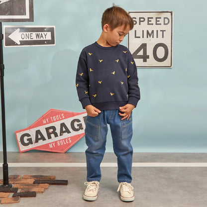 恐龍圖案刺繡衛衣