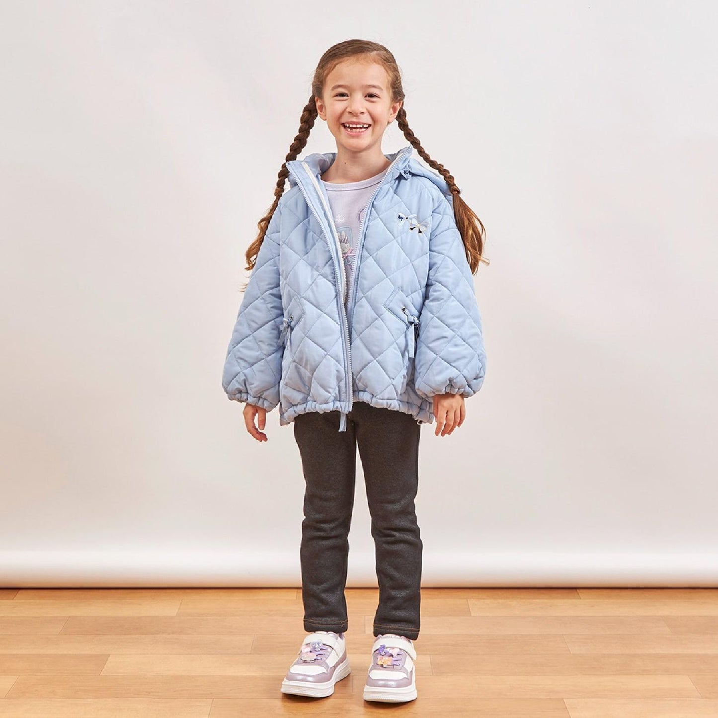 牛仔針織內加絨長褲