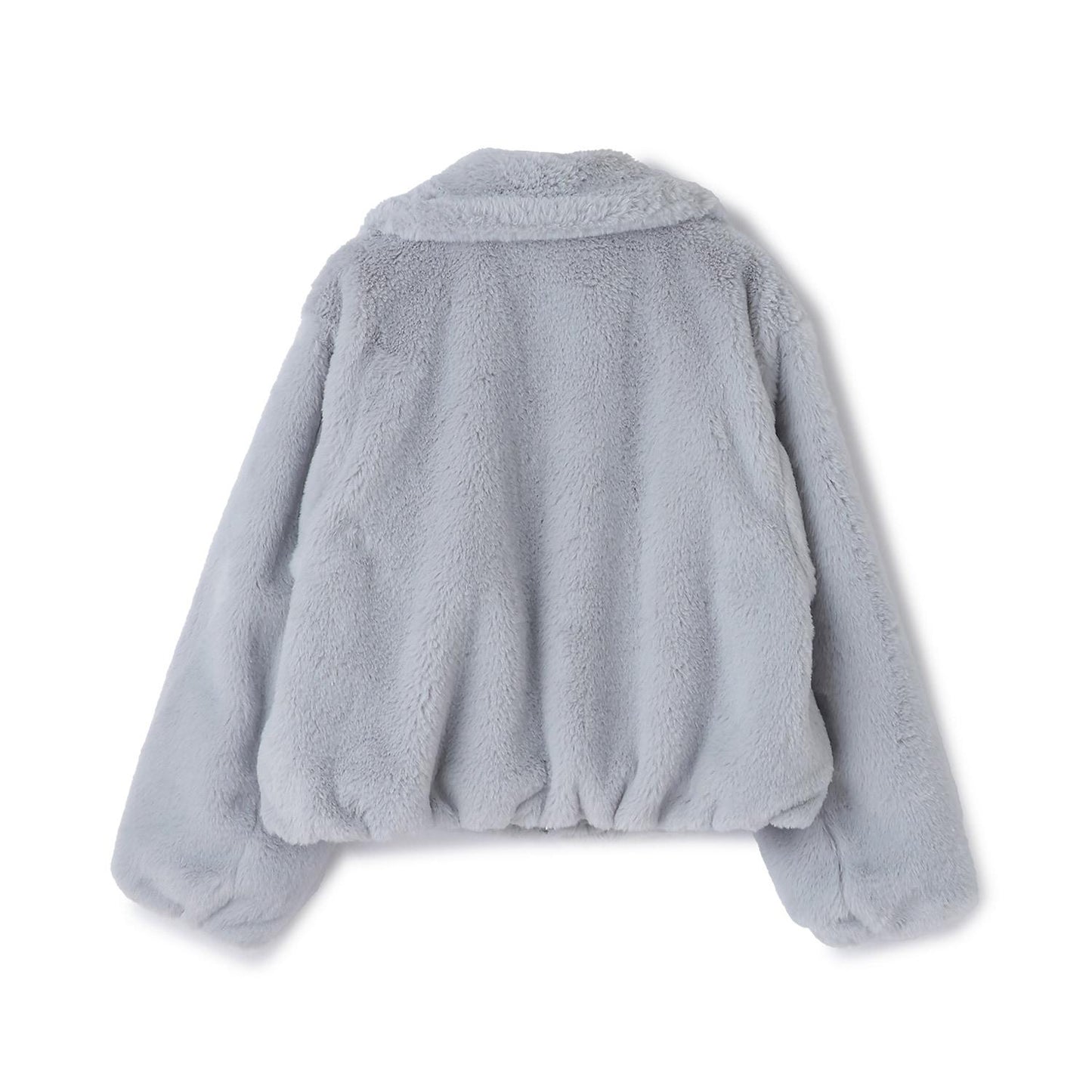 蓬鬆仿皮草飛行夾克