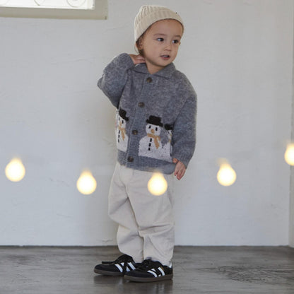 【可機洗】圖案開衫針織外套