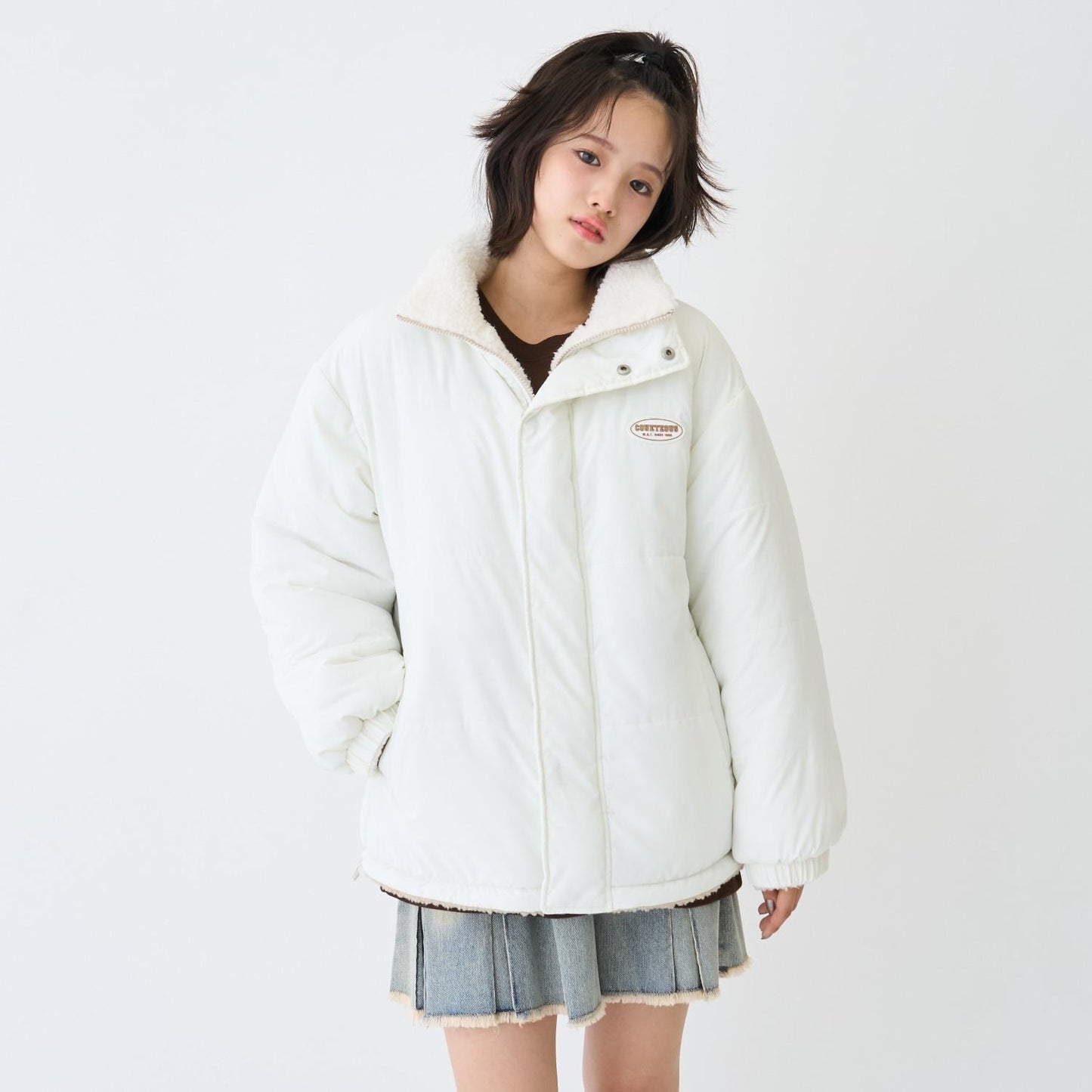 可雙面穿羊羔絨飛行夾克