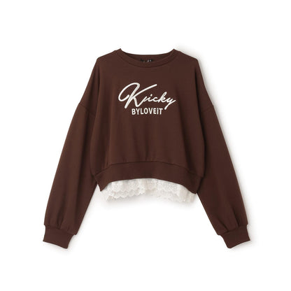 下襬蕾絲套頭衫