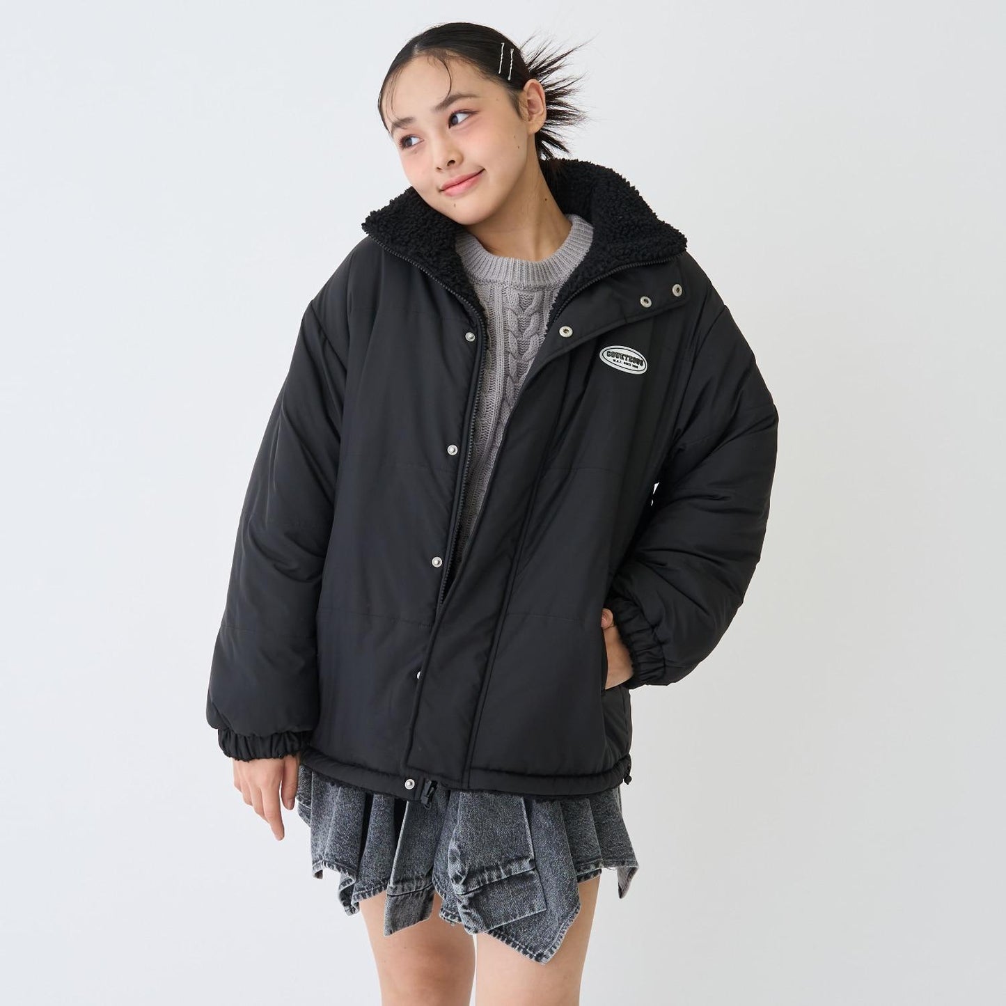 可雙面穿羊羔絨飛行夾克