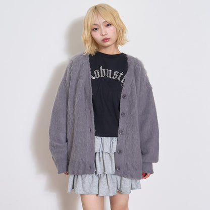 【LTXC】長毛絨寬鬆開衫