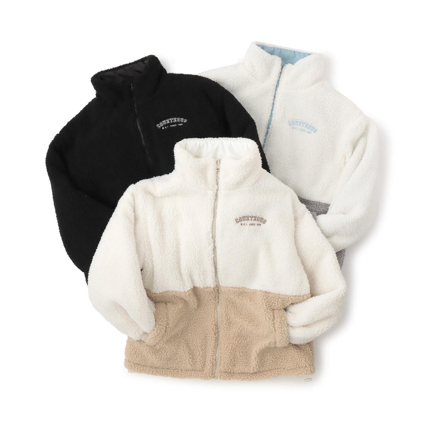 可雙面穿羊羔絨飛行夾克