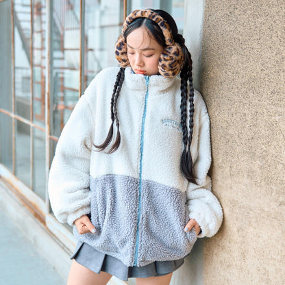 可雙面穿羊羔絨飛行夾克