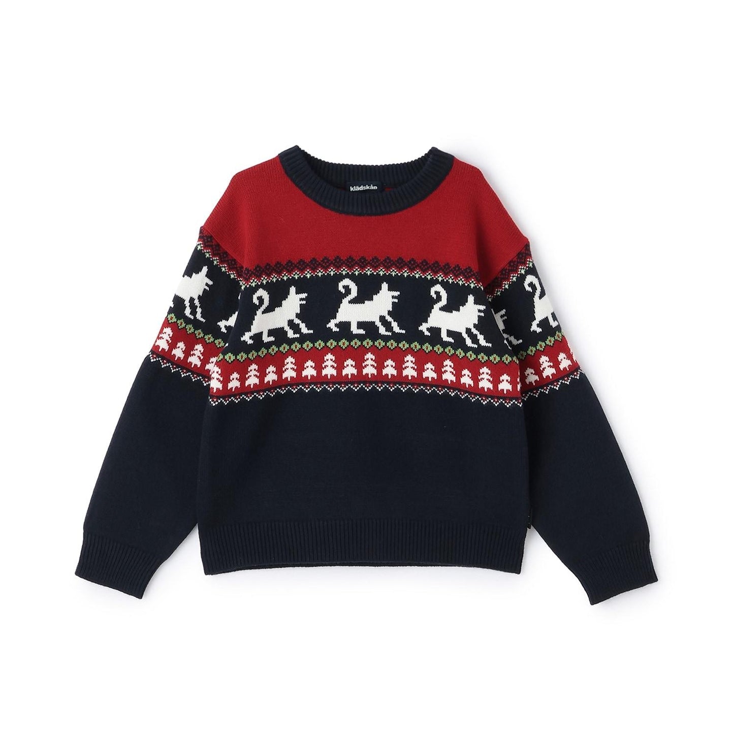 狼圖案針織套頭衫