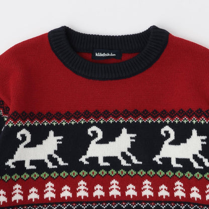 狼圖案針織套頭衫