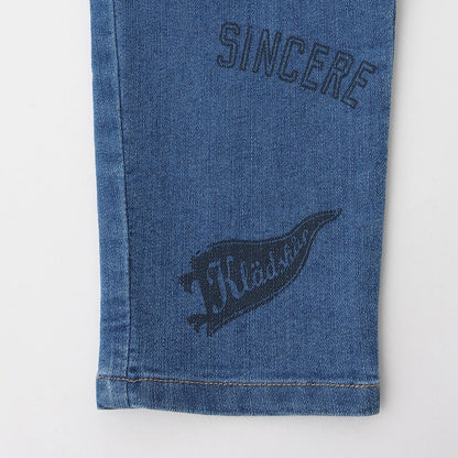 多色印花長款直筒褲