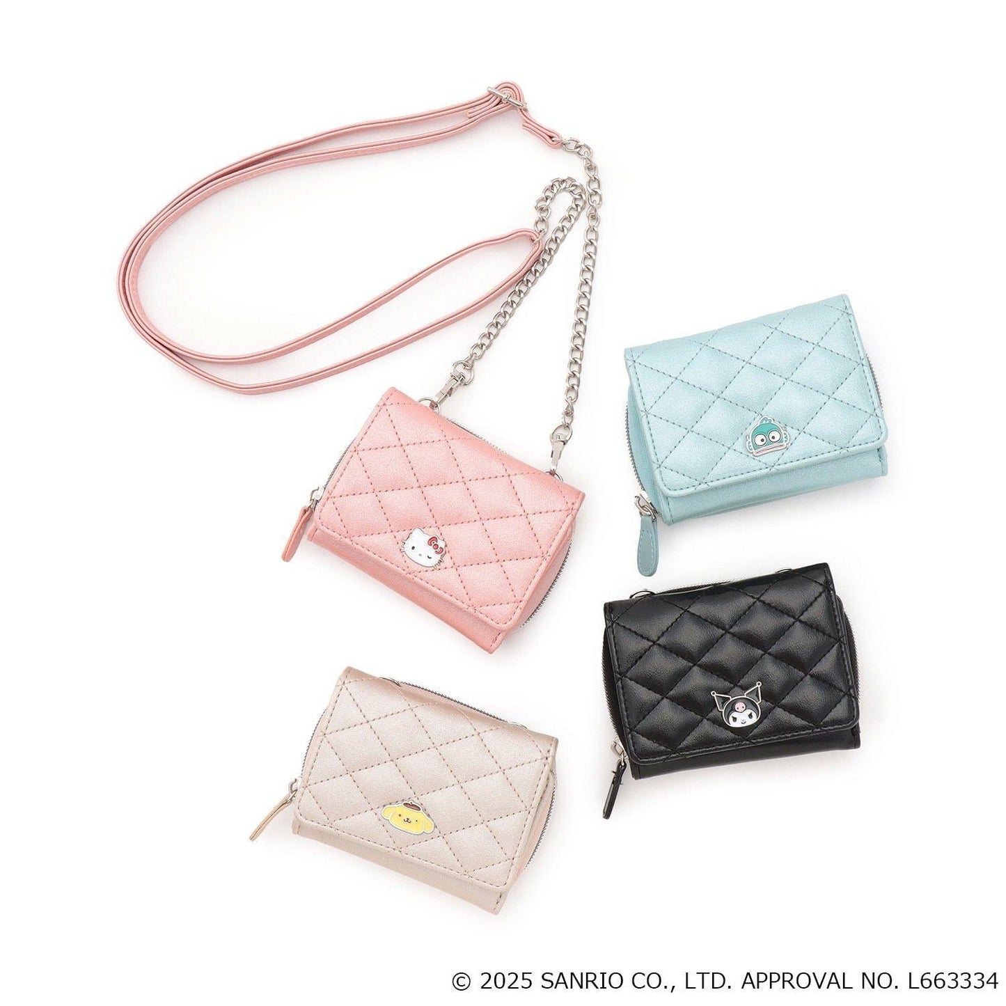 【三麗鷗角色】亮片絎縫錢包