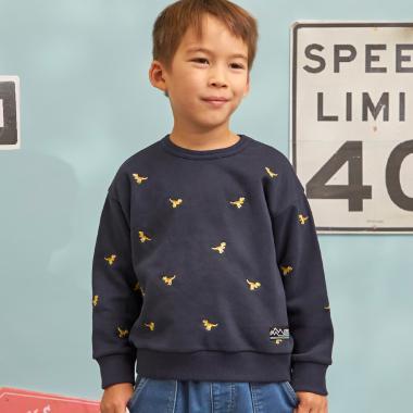 恐龍圖案刺繡衛衣